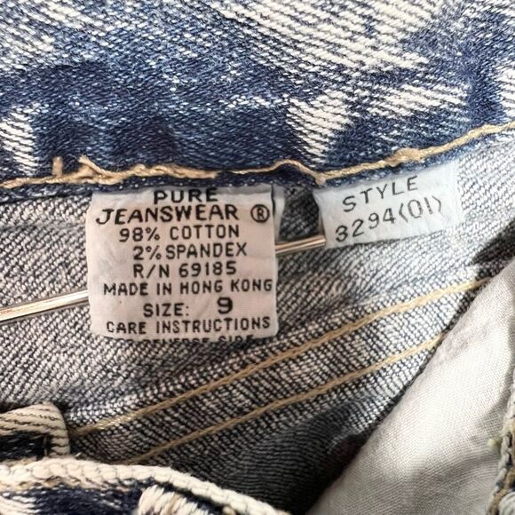 VTG Pure Jeanswear Acid Wash 80’s High Rise Side Lace Up Mom Jeans 9 Juniors - Picture 8 of 11